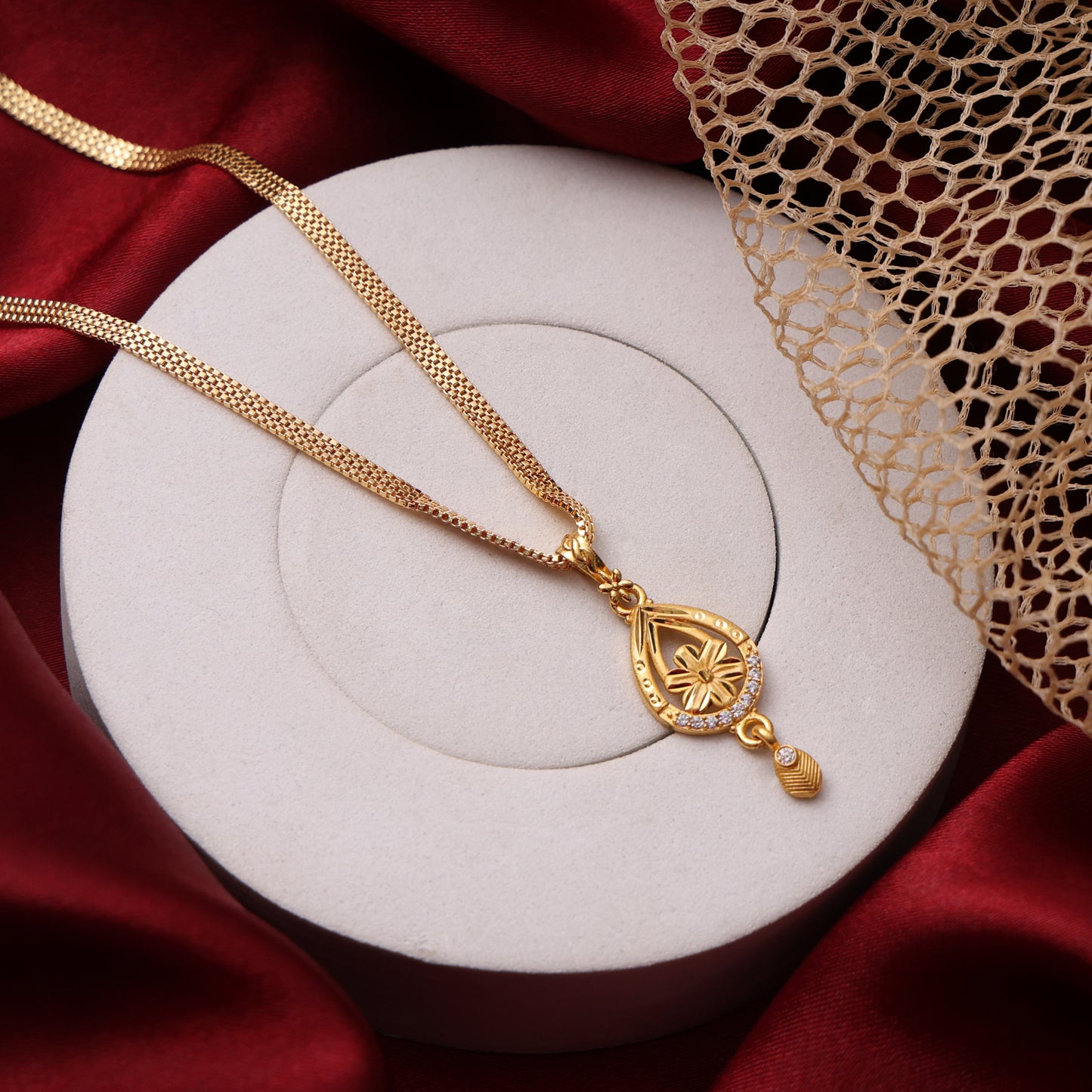 One-Gram Gold Chain Pendant Set