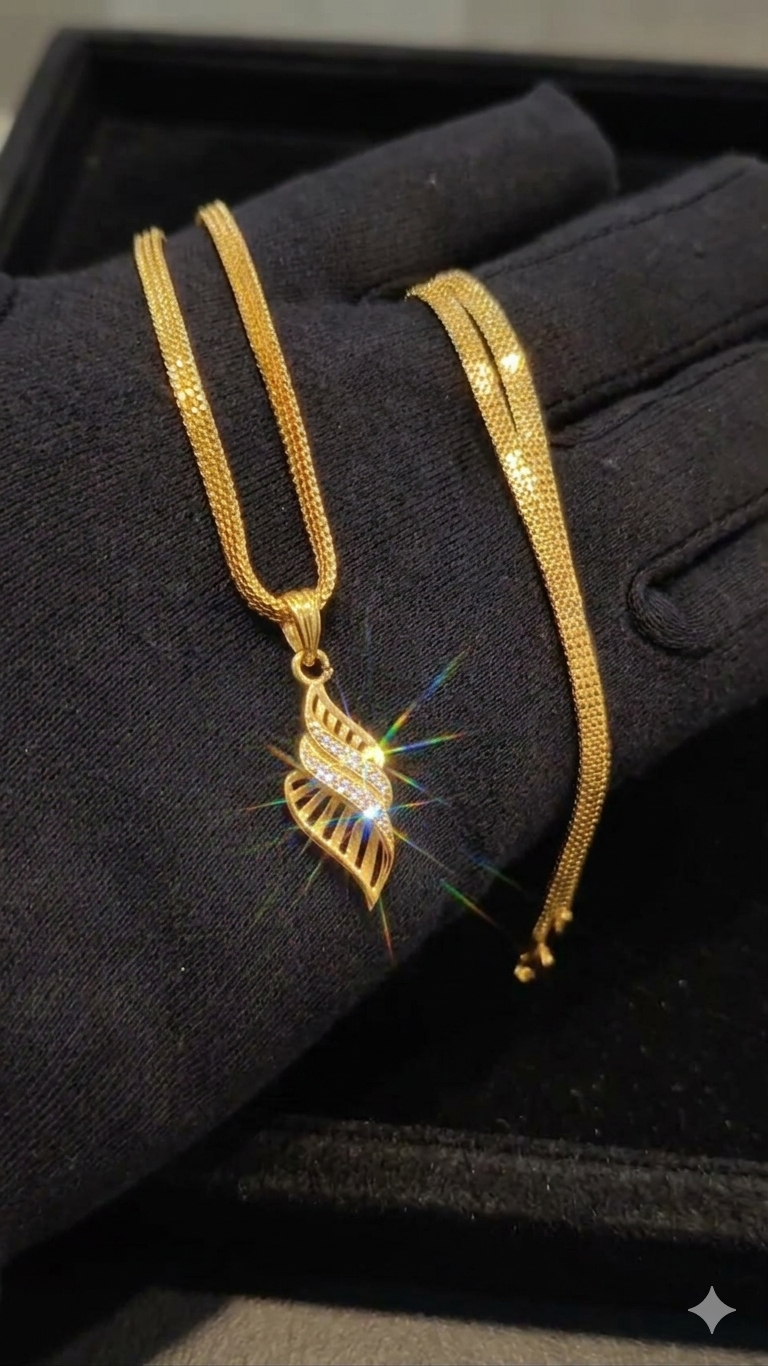 One-Gram Gold Chain Pendant Set
