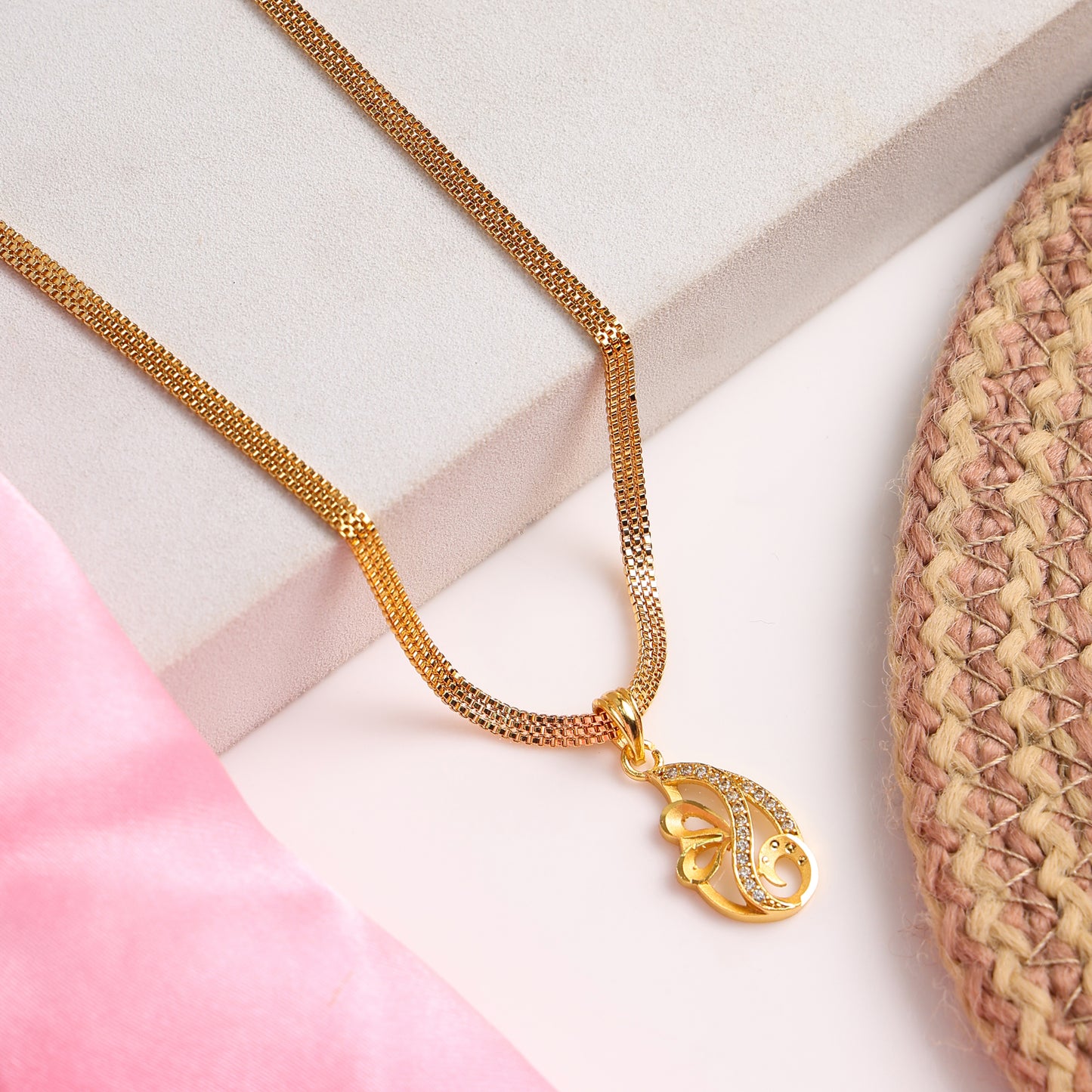 One-Gram Gold Chain & Pendant Set Premium