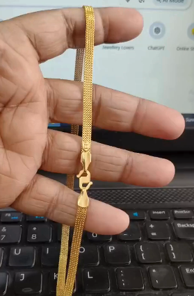 Stylish 1 Gram Gold Forming 4 Line Chain – 24 Inch | Lightweight & Elegant (Single Chain)