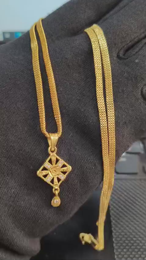 One-Gram Gold Chain Pendant Set