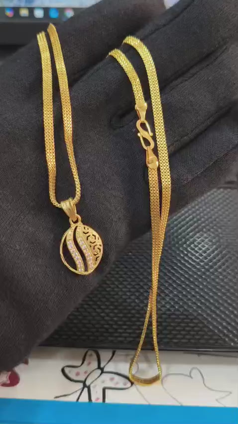 One-Gram Gold Chain Pendant Set